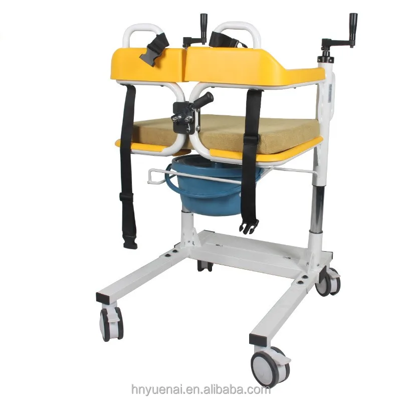 Hot Sale Multi-purpose Patient Lift and Transfer Chair Patient Wheelchair with Commode for Disabled Elderly