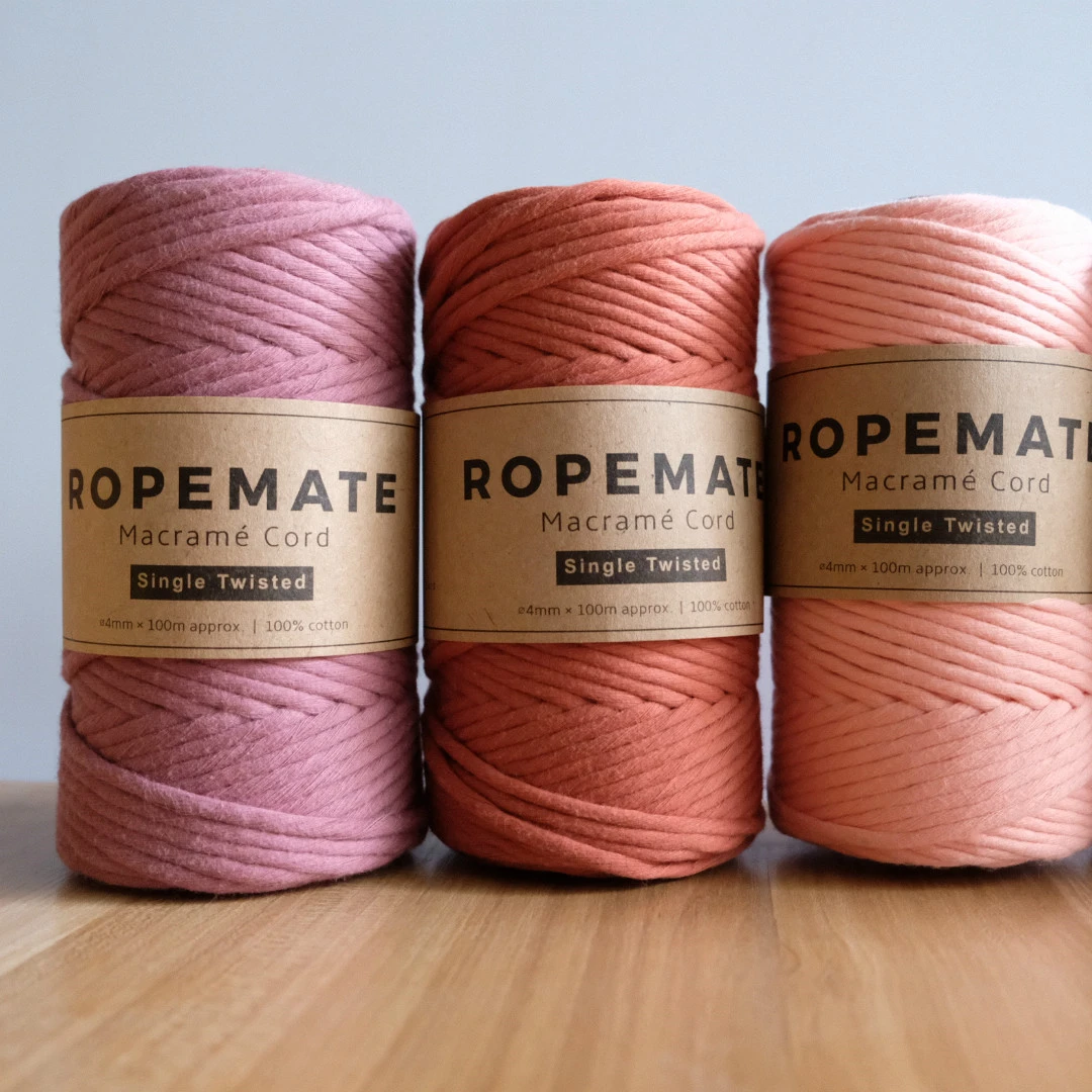 Ropemate 4 мм одножильный 40 цветов макраме шнур Мягкий 1 слой Премиум хлопковый для