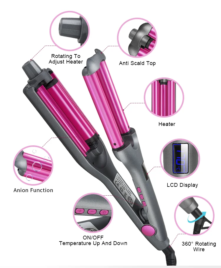 Adjustable electric hair curler Ceramic hair curling iron  magic hair waves styling