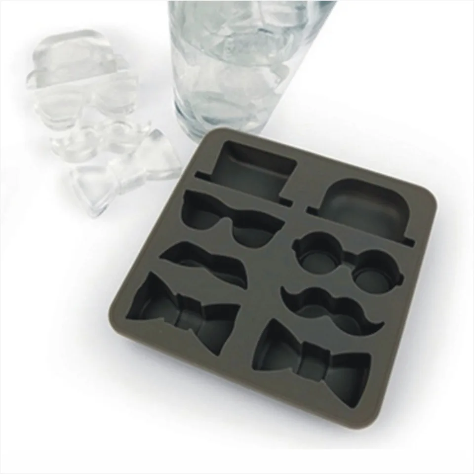 S1333 Hat Glasses Moustache beard TPR Ice Cube tray molds