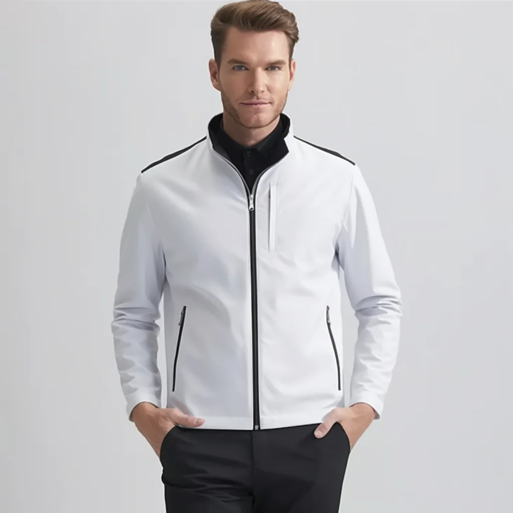 OEM Wholesale High Quality Custom Label Zipper Logo Fashion Autumn Winter Jackets Sports Golf Men Coats Jackets