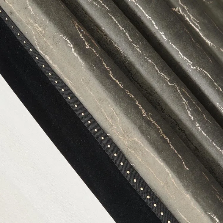 JBL  J2102 New Product Gold Printed  Luxury Velvet Curtain for Home Decor