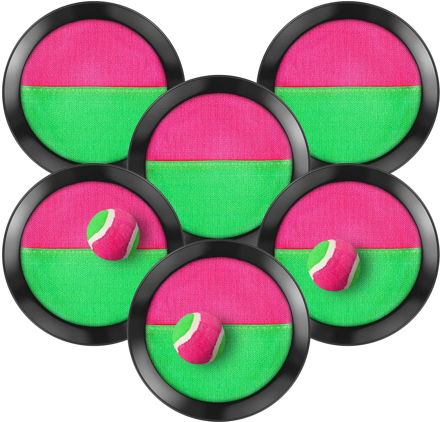 Toss and Catch Ball Game 2 Disc Paddles, 1 Balls - PVC Carry Bag with Stunning Packaging Catch Paddle