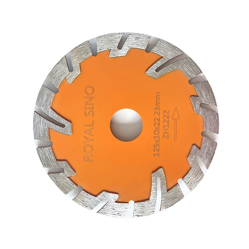 Royal Sino105mm Sintered Sheet Diamond Saw Blade For Dry Cutting Granite Stone With Square Tooth Protection Teeth Belt