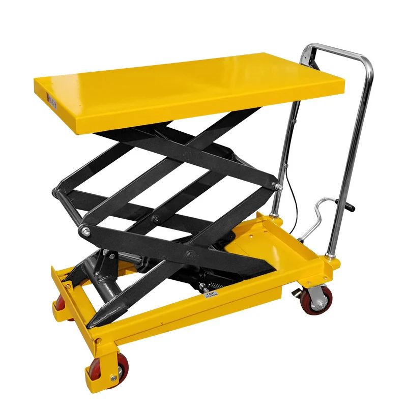 Best price 150kg Manual hydraulic cart scissor lift platform trolley