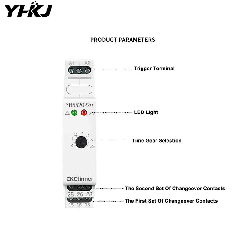 Star delta time relay YH5520220 220v/380v motor Star delta start controller time adjustable guide rail type