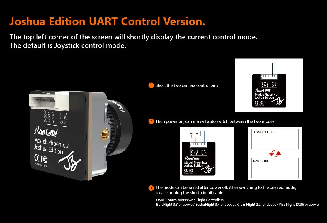 RunCam Phoenix 2 1/2 CMOS 1000TVL 2.1mm M12 Lens FOV 155 Degree FPV Camera for RC Racing Drone