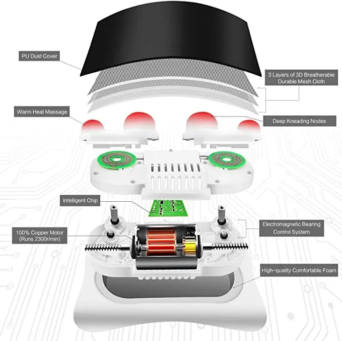 electric relaxation massage pillow back	neck massage pillow inflatable vibrating  pillow massage travel