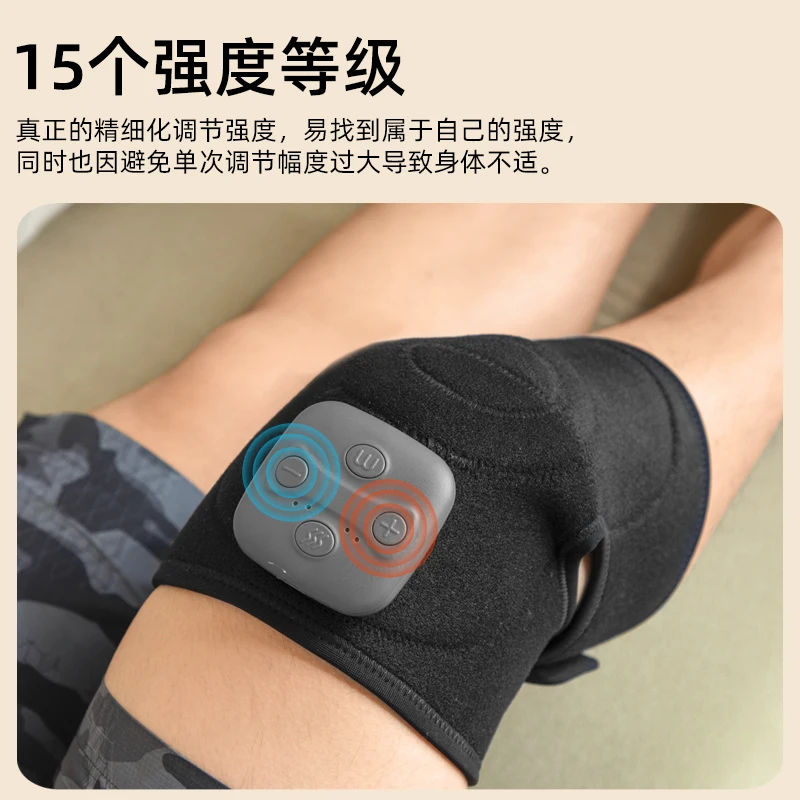 dropshipping rechargeable arthritis pain physiotherapy electric vibration knee pad support brace heating massager machine device