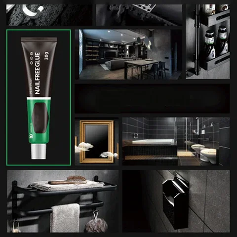 Strong nail-free glue boxed bulk waterproof and punch-free bathroom hardware quick-drying glass glue universal glue