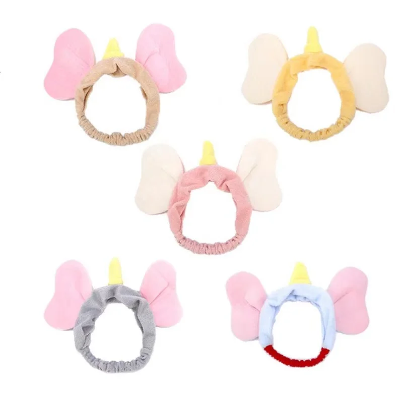 OEM Custom Acceptable Coral Fleece Headband Cartoon Ear Headband Elephant ear baby Child Hairband