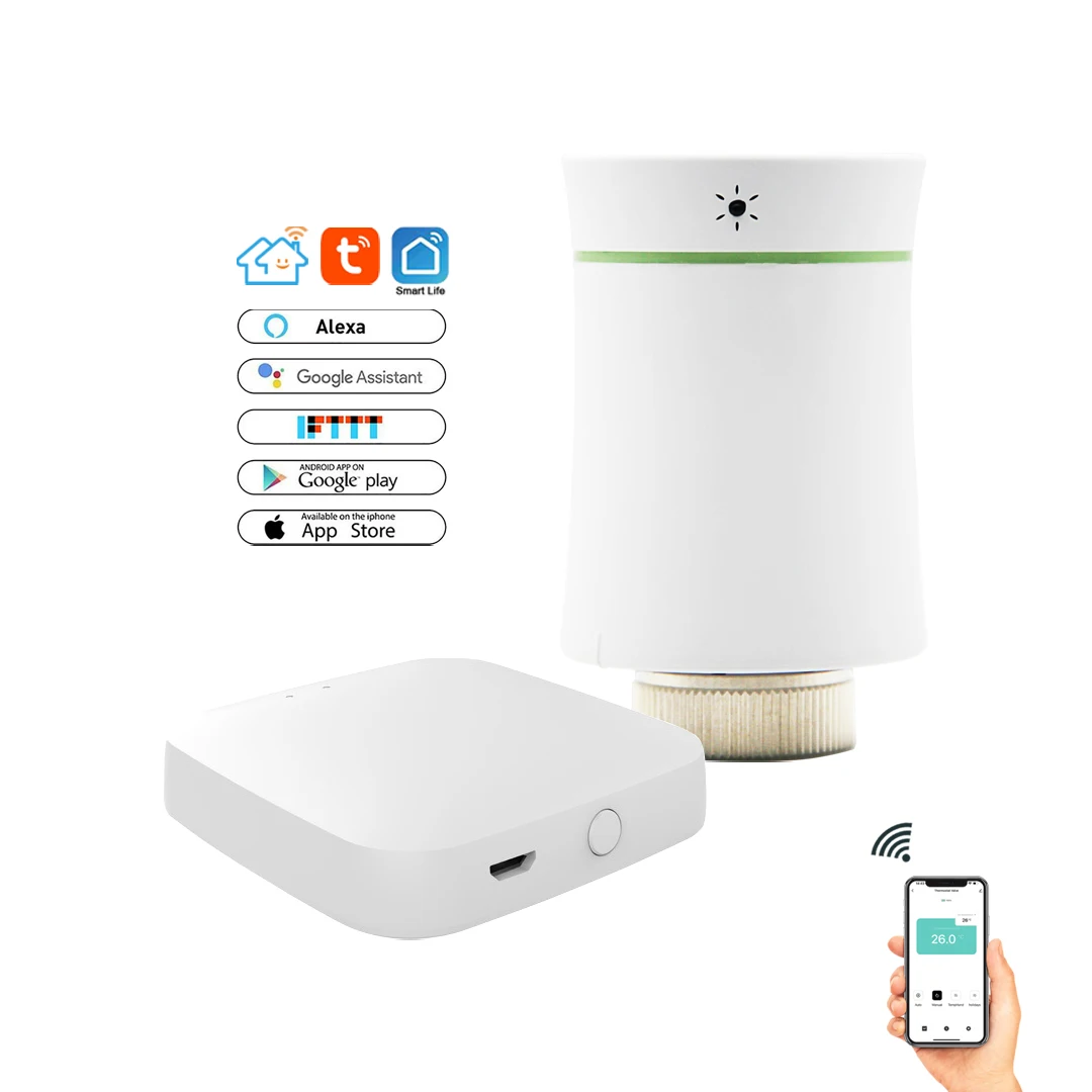 Programmable Digital Zigbee Wifi Tuya Thermostatic Radiator Valve TRV Thermostat