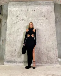 Long sleeve dress hollow out sexy and club maxi evening dresses 2022 new arrivals dresses women valentines Clothes