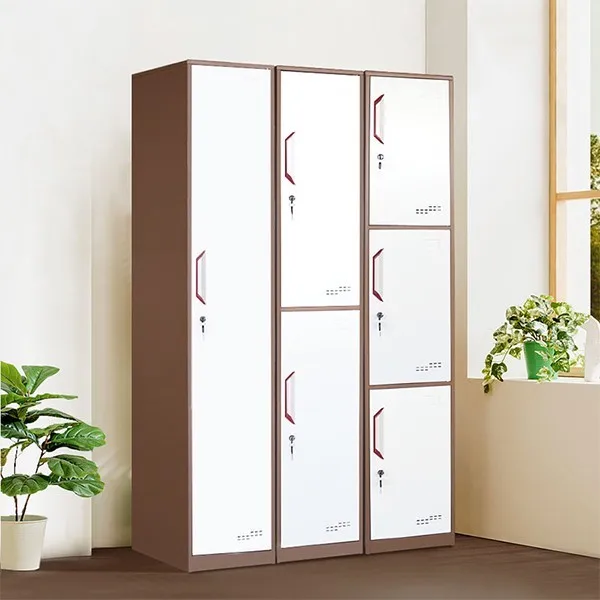 Vertical steel 3 door clothing steel locker