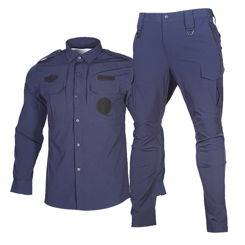 Wholesale new security uniforms set long-sleeve dark blue quick dry security guard uniform manufacturer