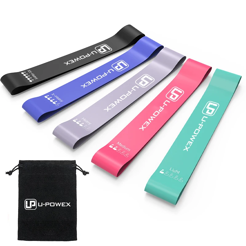Custom Printed Logo Latex Stretch Exercise Mini Loop Resistance Band Sets for Gym Yoga Fitness