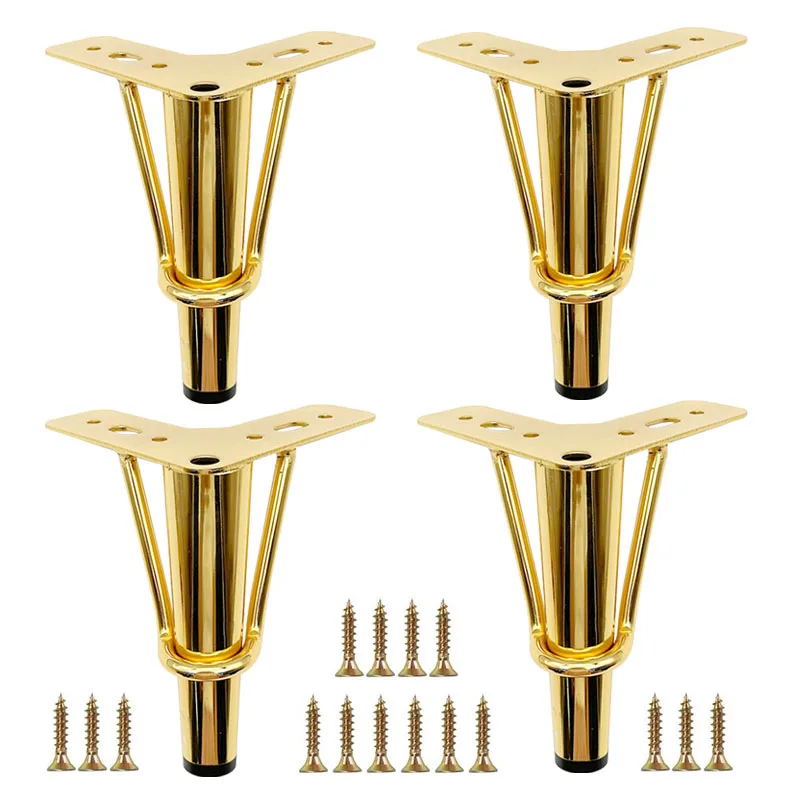 wejoy customized thickness 16cm height gold color metal furniture leg