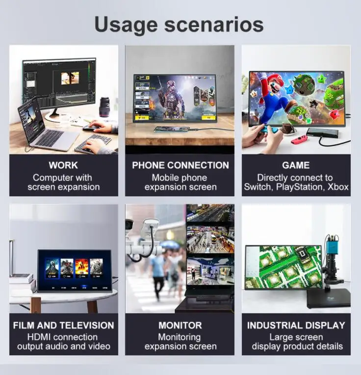  Новый портативный монитор IPS 13 3 дюйма 1080P с полным обзором внешний USB Type-C для ноутбуков ПК телефонов PS4/3