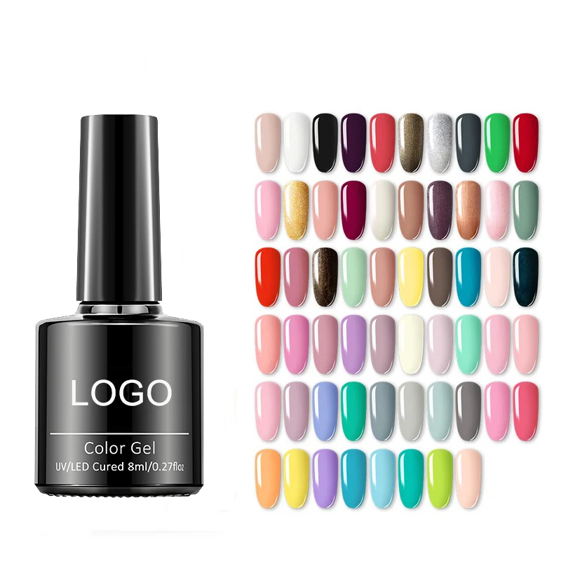 Factory Wholesale professional Customized label soak off 8ml thinner color uv nail gel and nail polish bottle uv gel