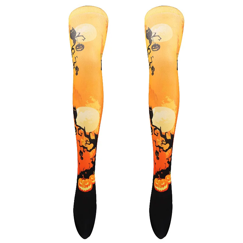 
Custom Thigh High Socks 2019 Personalized Customization Halloween Designs 360 Degree Print Foot Tube Socks 