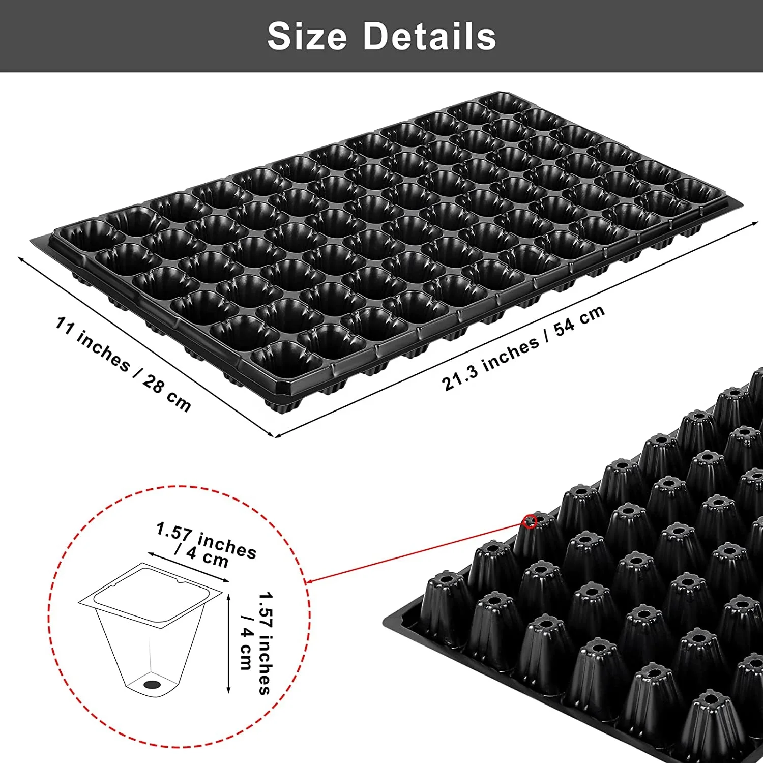 Seed Starter Trays 72 Cells Seedling Trays Kit with 1080 Cells Plant Nursery Pots Plastic Plant Grow Plug Trays Mini Propagator