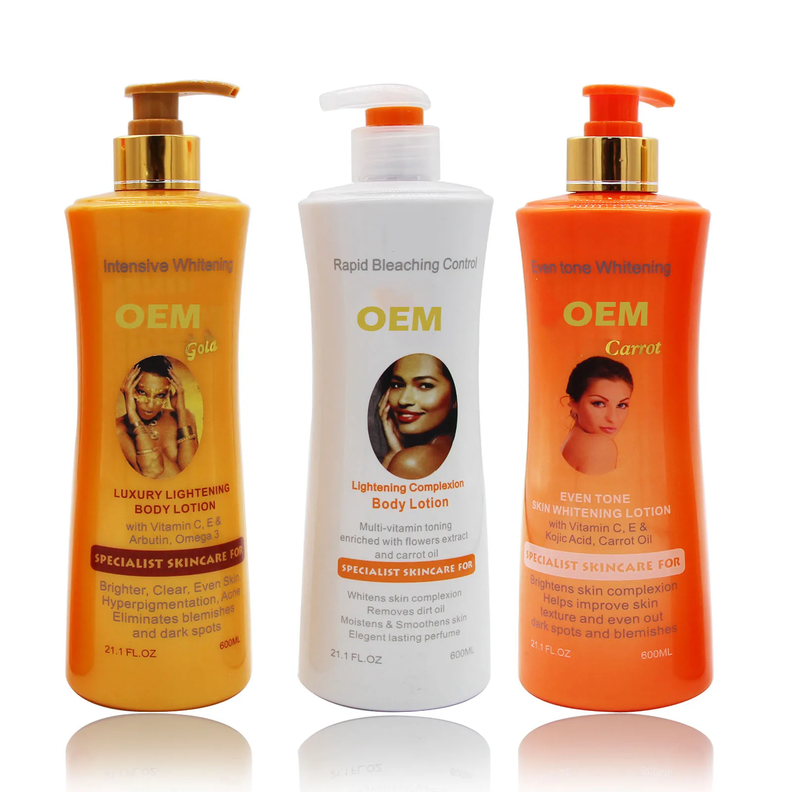 BIO  Carrot Oil with Vitamin C Brightens skin tone improves texture removes dark spots body lotion 600ml