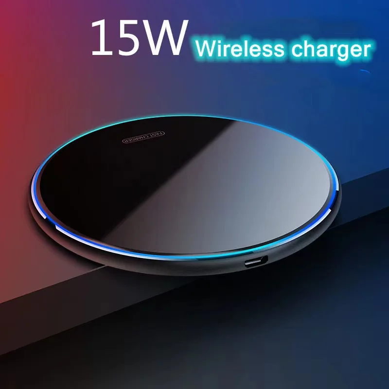 The Lowest Wholesale Price In China Custom Logo Mobile Phone Universal Wireless Charging Qi 10w 15w Smart Wireless Charger