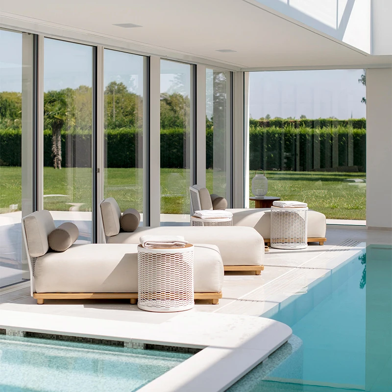 Comfortable outdoor furniture swimming pool lounge design sofa garden sofa with quick dry foam sun lounger