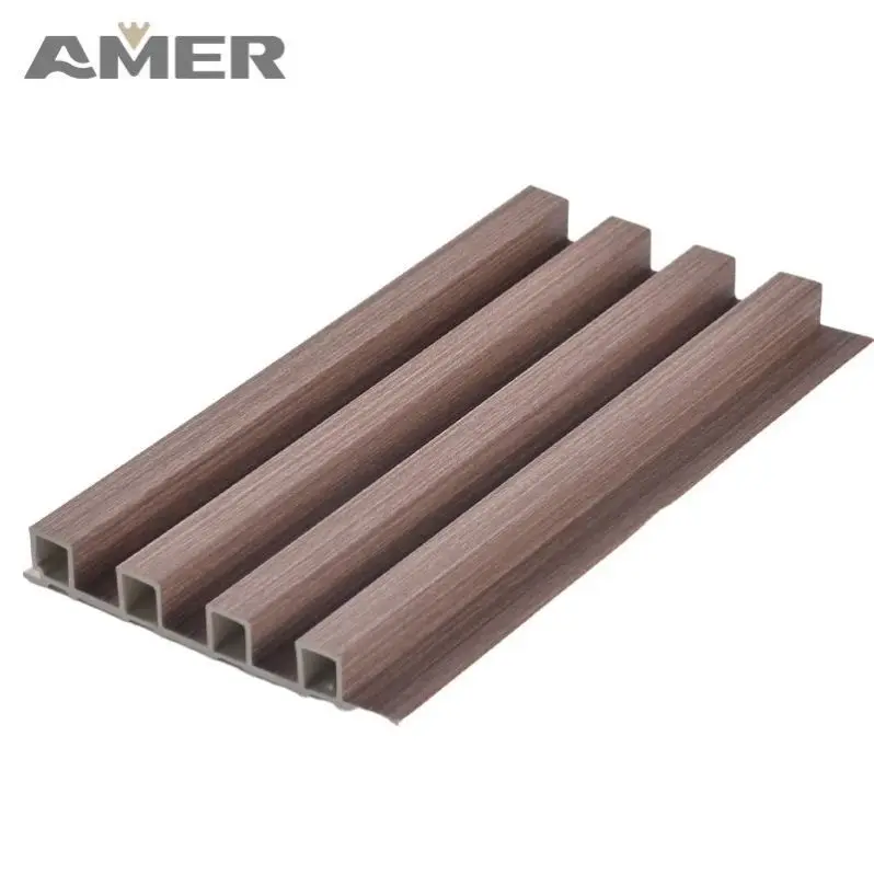 Amer Factory price Modern Wpc Exterior Outdoor Decorative Wood Plastic Composite Wall Panel The Great Wall Siding Ceiling Panel