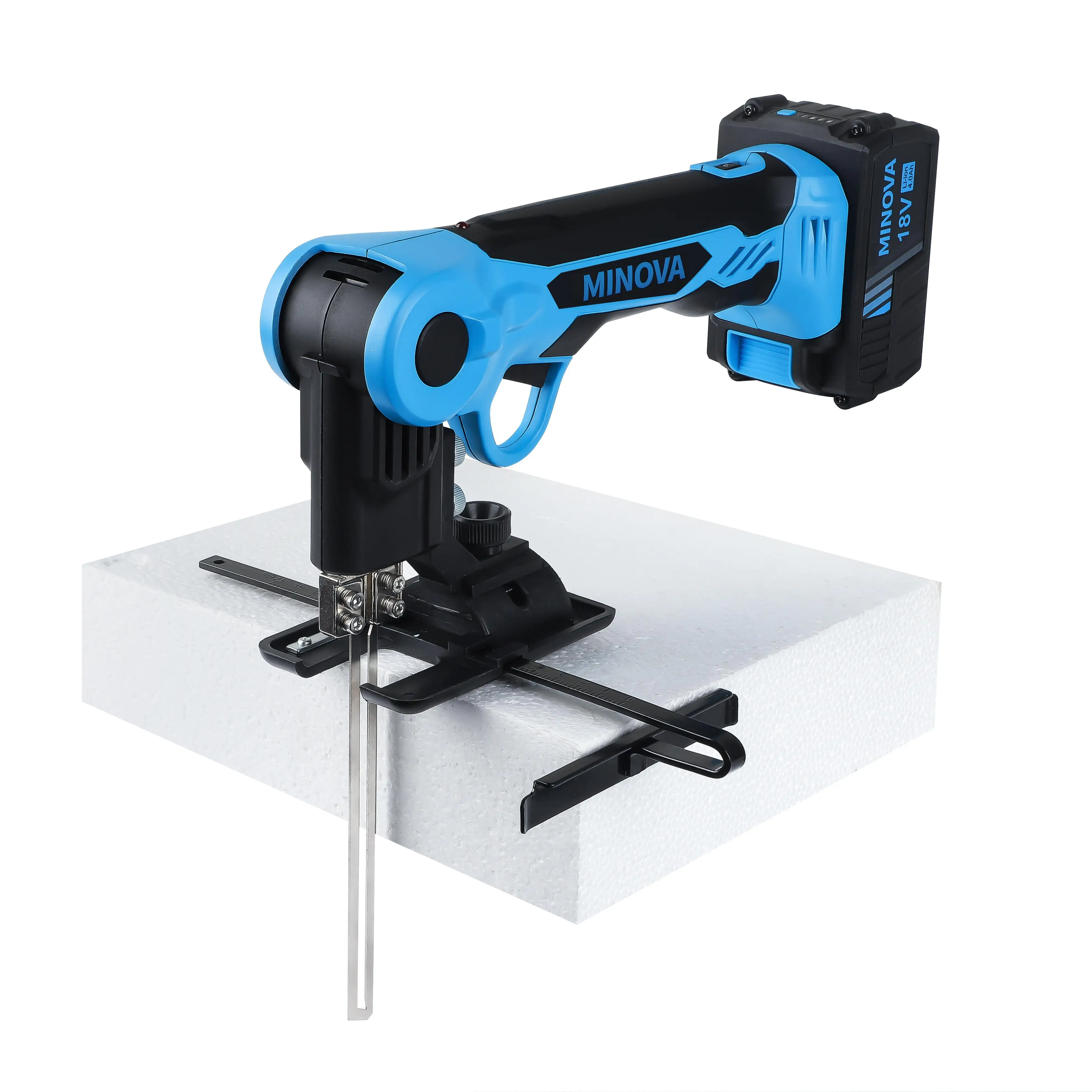 MINOVA OEM Manual Li-battery Power Polystyrene Cutting Machine Rotatable Air-Cooling Hot Knife Foam Cutter