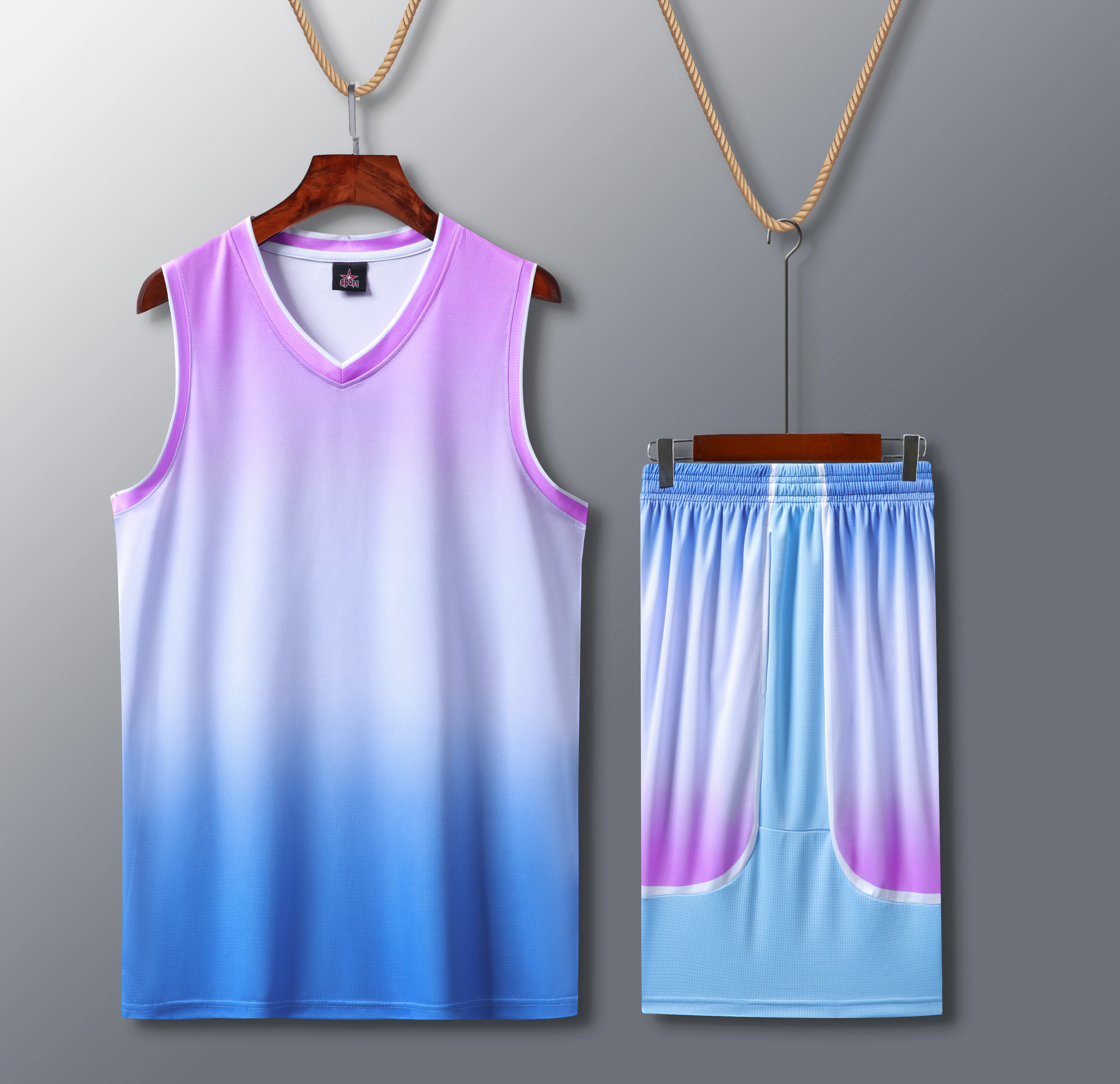 Custom Wholesale Design Retro Sublimation Reversible Basket Ball Kids Singlets Vests Kit Set Shirt Men Basketball Uniform Jersey