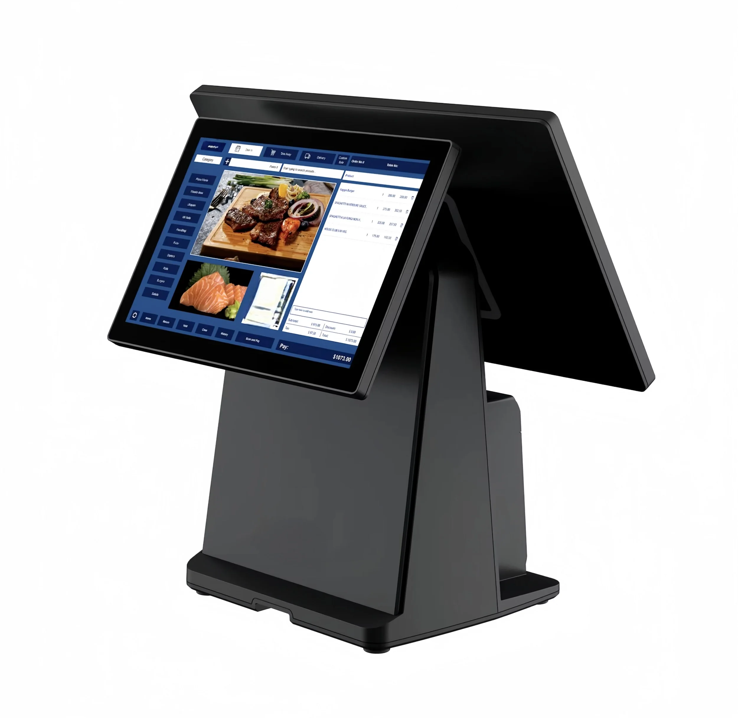 14 inch android tablet pos system restaurant counter pos cash register machine point of sale with 80MM thermal label printer