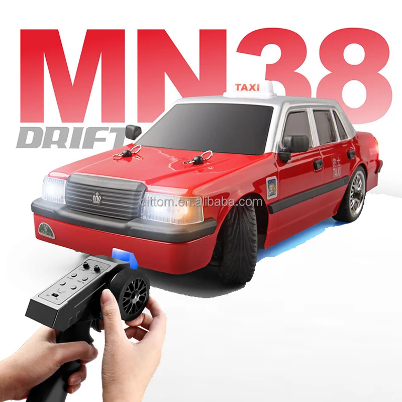 MN-38 Full Scale 1/16 Rc Drift Remote Control HK Taxi 2.4G 4Ch Mini Drift HK Taxi Simulation Model Car With Lights