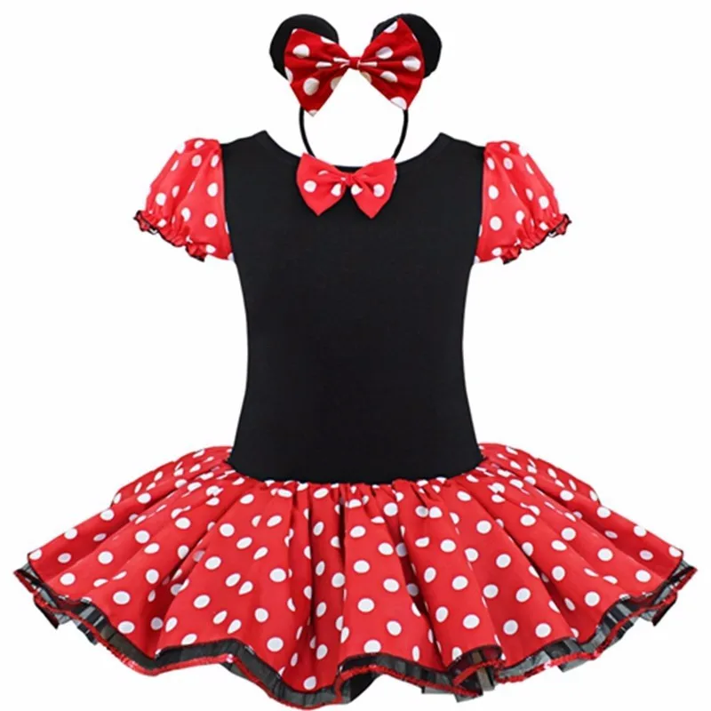 Baby Girl Minimouse Princess Tutu Sequins Dress Pink Red Party Birthday Infant Toddler Kids Mickey Costume Headwear Clothing