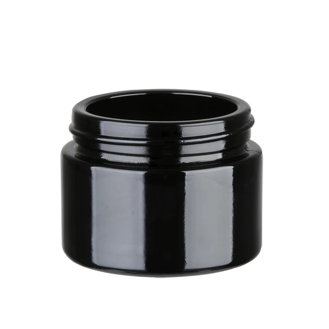 Black Glass cosmetic bottle cylinder glass jar cream glass jar 30HGZ