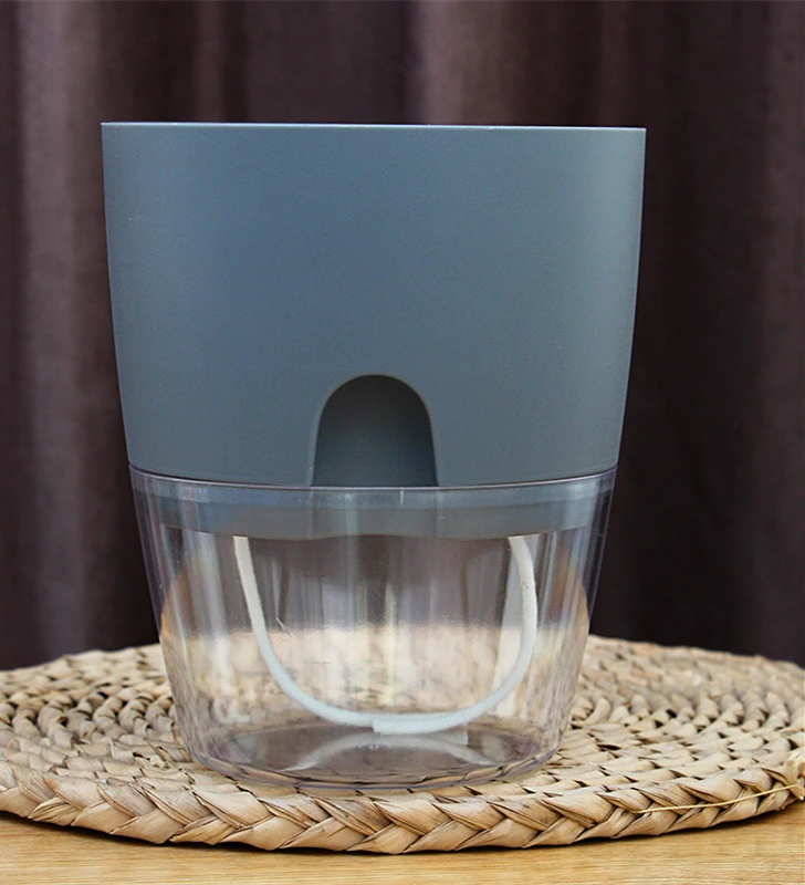 Wholesale Cheap Automatic Creative Plastic Pots Round Shape Small Lazy Self Watering Flower Pot