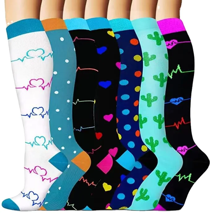 Custom knee high long marathon 15-20mmHg hospital nurse compression socks