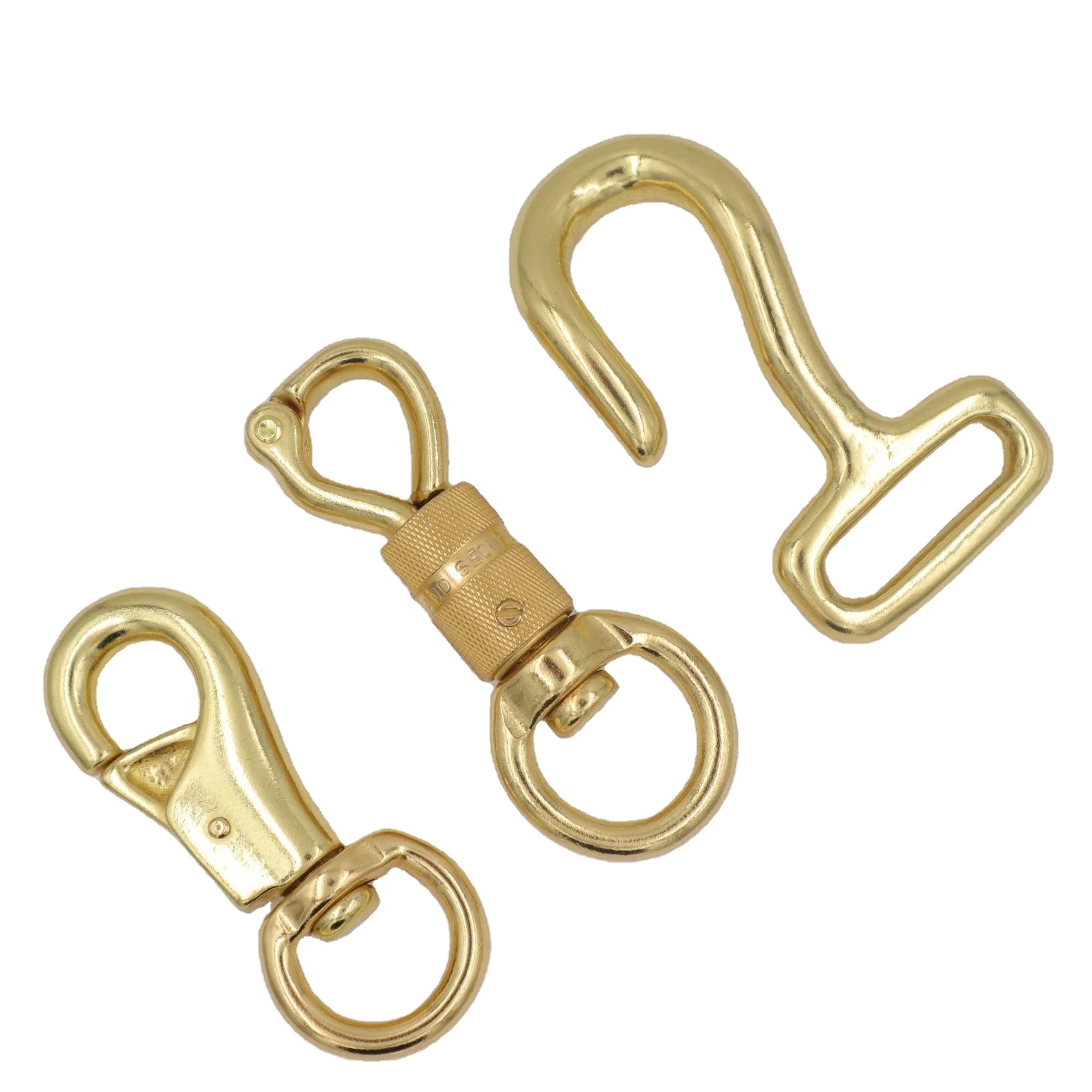 Heavy duty solid brass bull snap hook clip for large breed horse riding gear saddlery