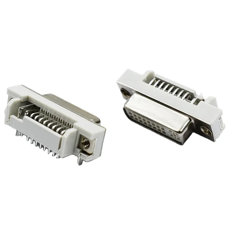 PCB Mount DVI24+5 Female DIP Connector Right Angle