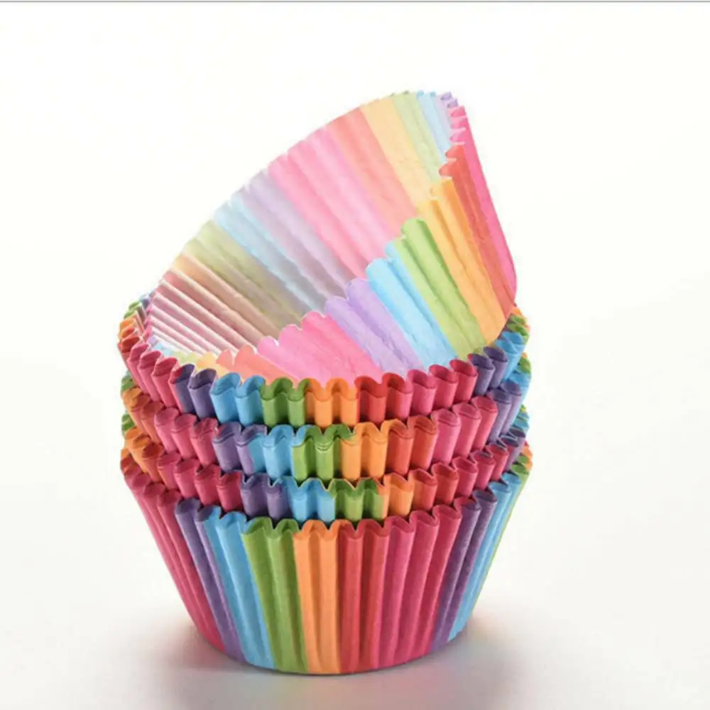 PARTYCOOL, 100 шт., одноразовые бумажные Чехлы для выпечки кексов и тортов