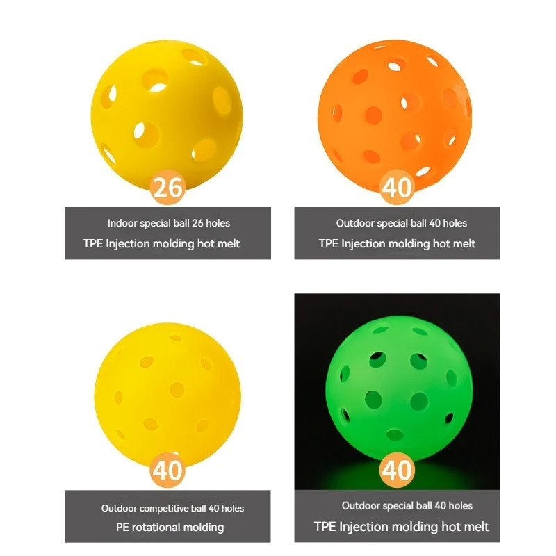 china wholesale official high-quality custom logo indoor 26 outdoor 40 holes usapa standard approved pickle pickleball balls