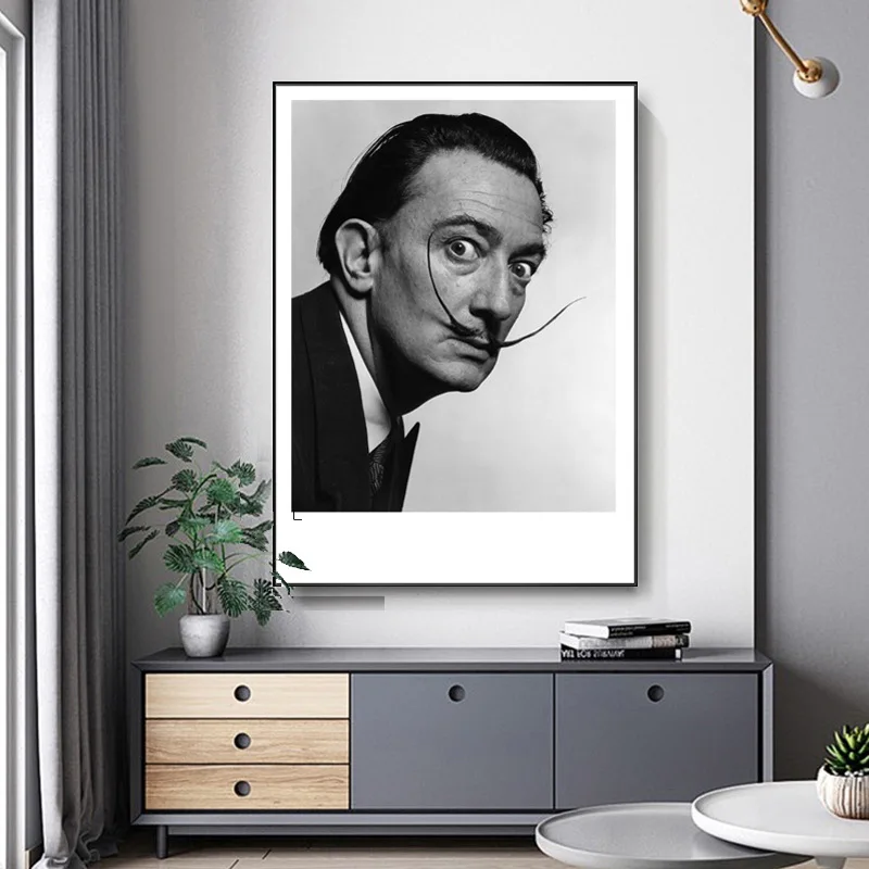salvador dali painting surreal studio character living room decoration painting modern black and white