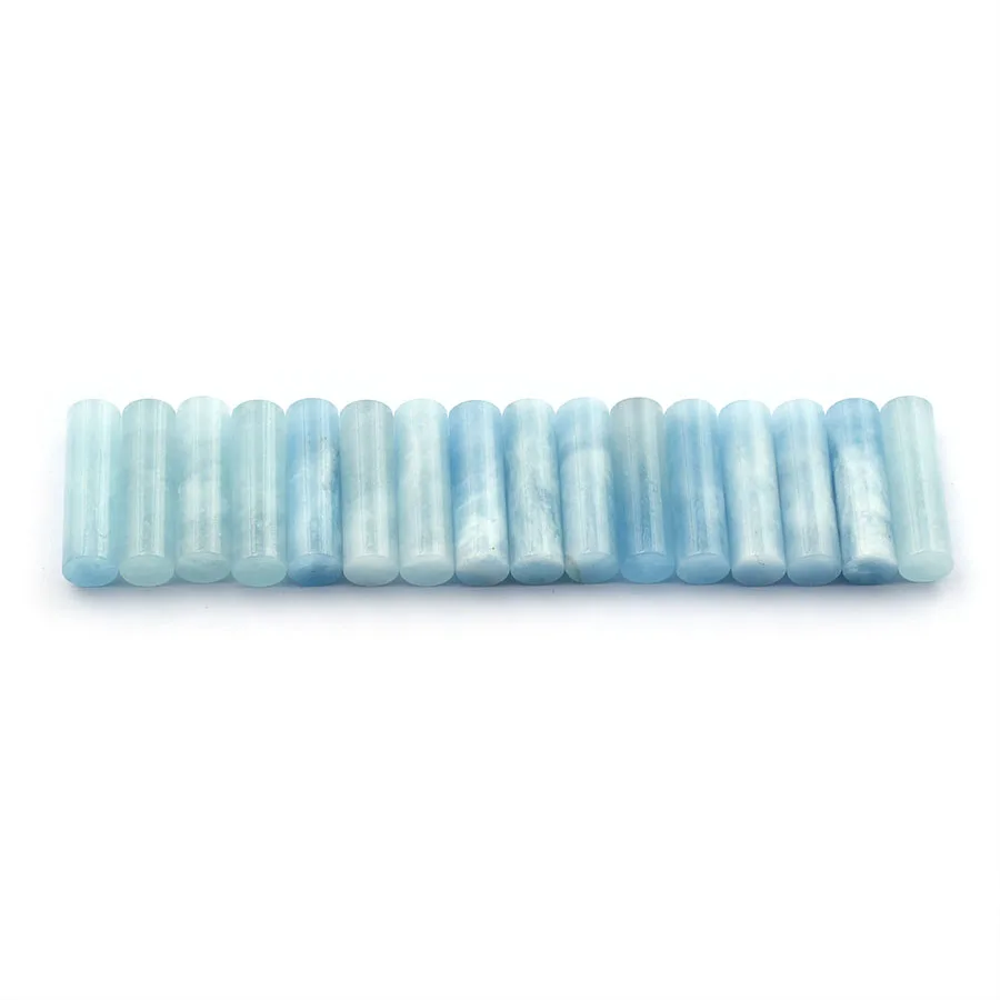 Natural Aquamarine Loose Designer Gemstone Wholesale Cylinder Cut Jewelry Making Supply