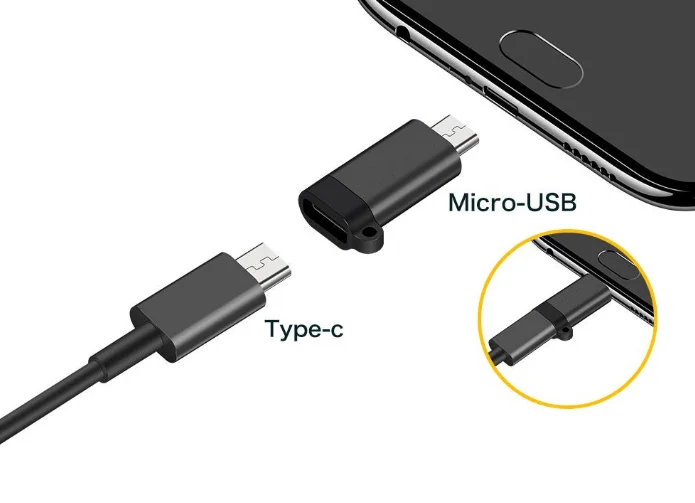 
OEM Customize Key Chain Metal Type C USB3.1 to V8 Micro USB Adaptor USB C Converter 