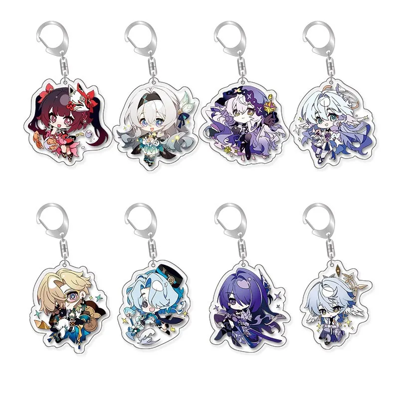Game Honkai Star Rail Keychain Sunday Acheron Black Swan Sparkle Robin Cosplay Keychains Acrylic Pendant Key Chain Jewelry Gift