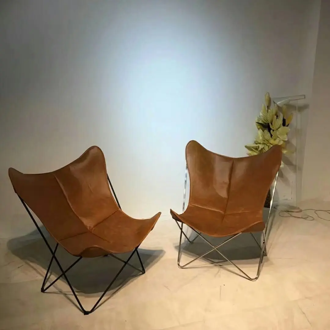 Modern design home furniture chair Italian leather Butterfly Chair Single Lounge Leisure Chair for living room