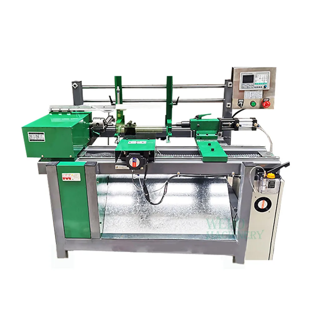 CNC automatic feeding pneumatic programmable wood turning lathe machine