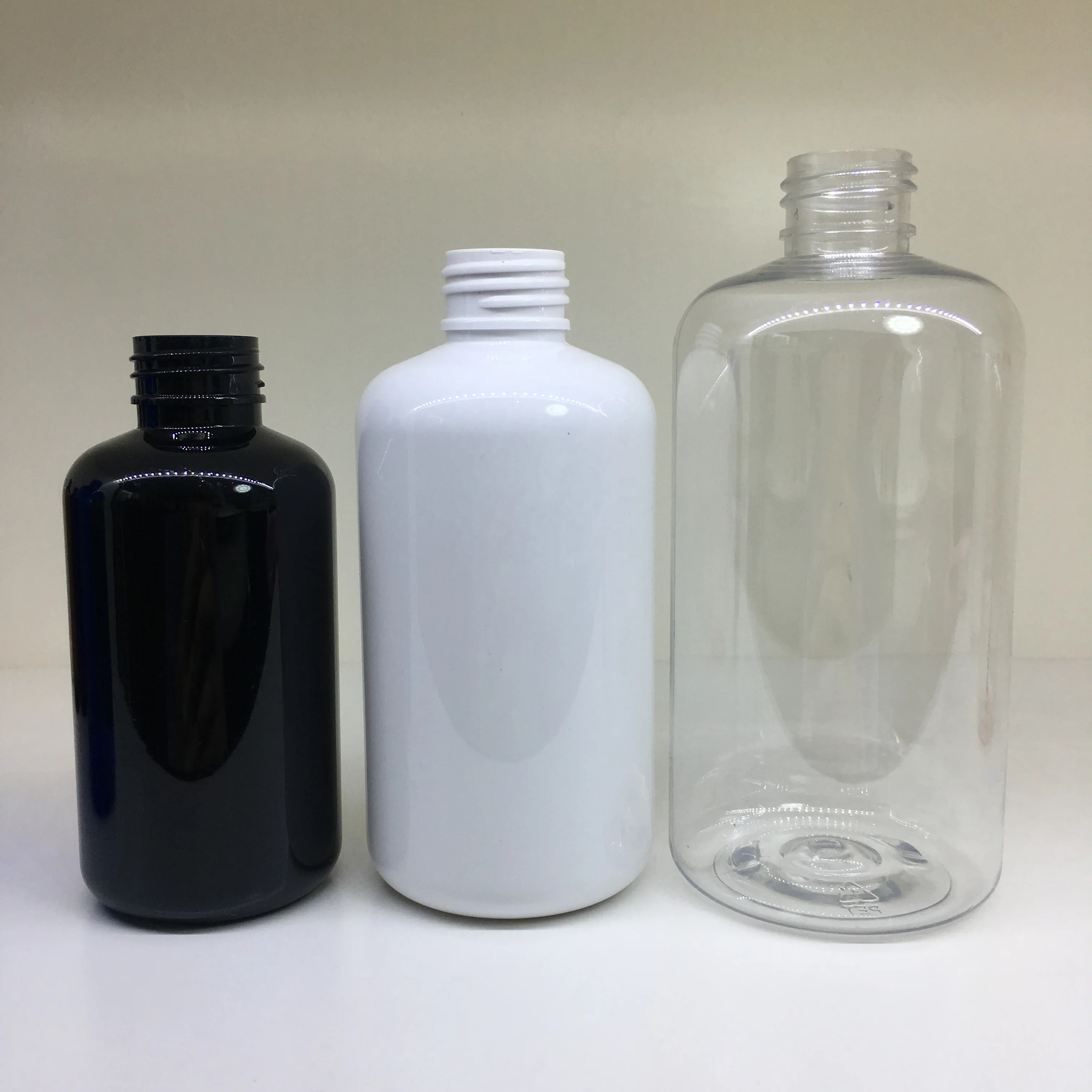 Plastic Bottles, Amber PET Boston Rounds with Lined Aluminum Caps(1.2.4.8.16)