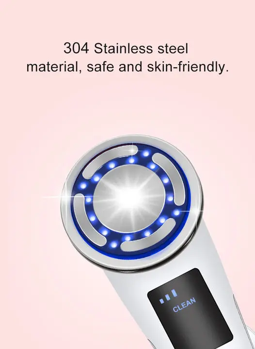 Facial Rejuvenation Pulse Massager NEW Hot Cold EMS Face  & Neck Lifting Skin Tightening Warm Clean Red Light LED  Massager