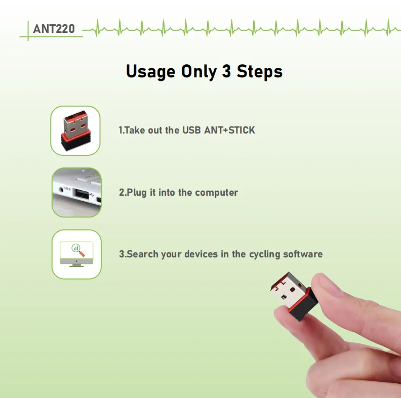 Chileaf ANT+ USB Receiver, ANT+ USB Transmitter Receiver Stick Adapter for Bicycle Computer